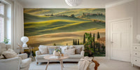Scenic Italian hills with farmhouse

