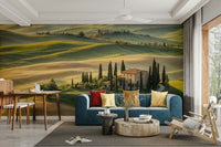 Rustic Italian villa hill scenery

