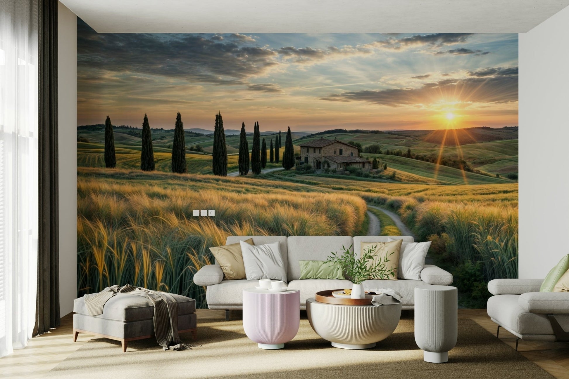 A small path leads to the farmhouse.

