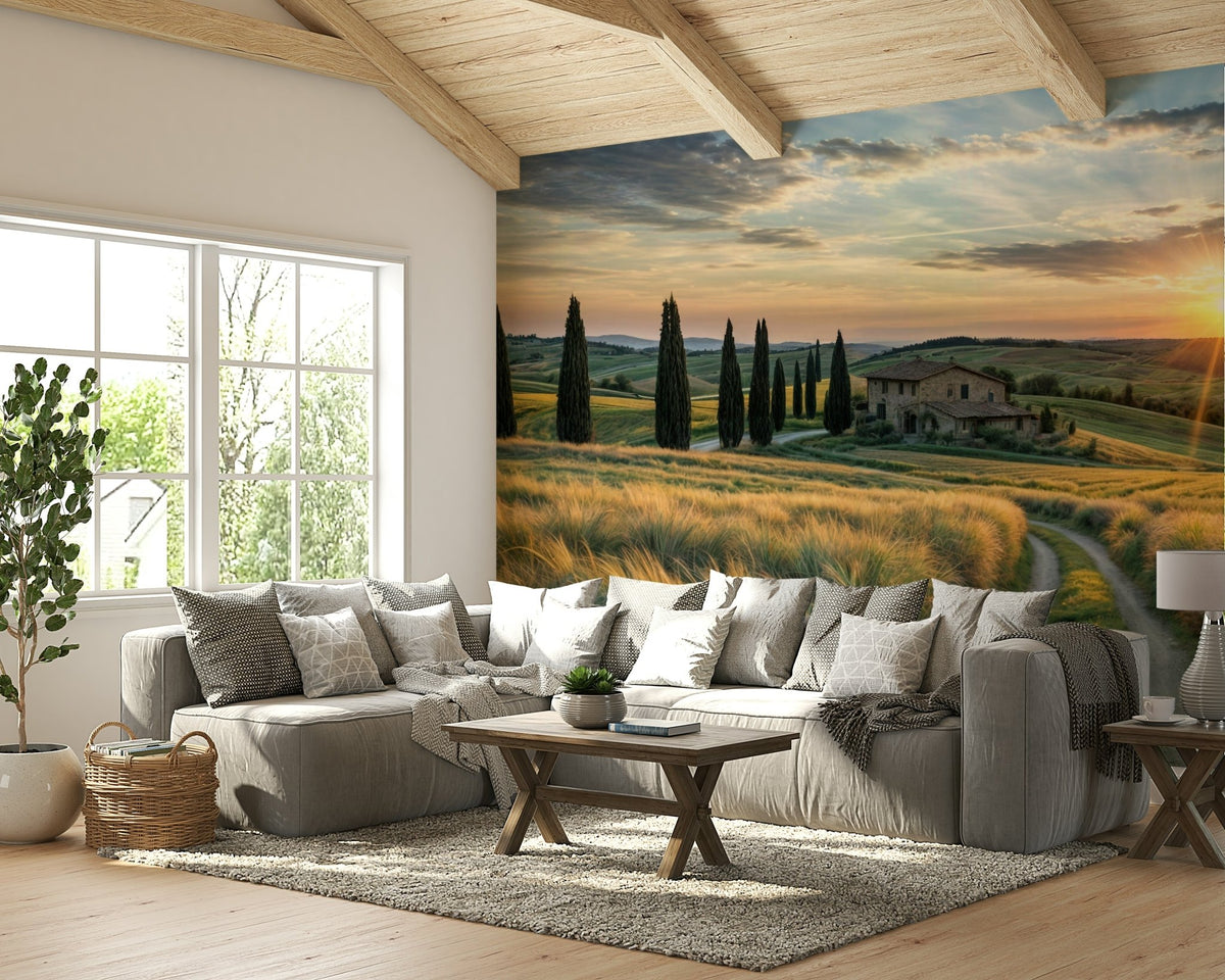 A peaceful, rural scene of the Italian countryside at sunset. GD3701


