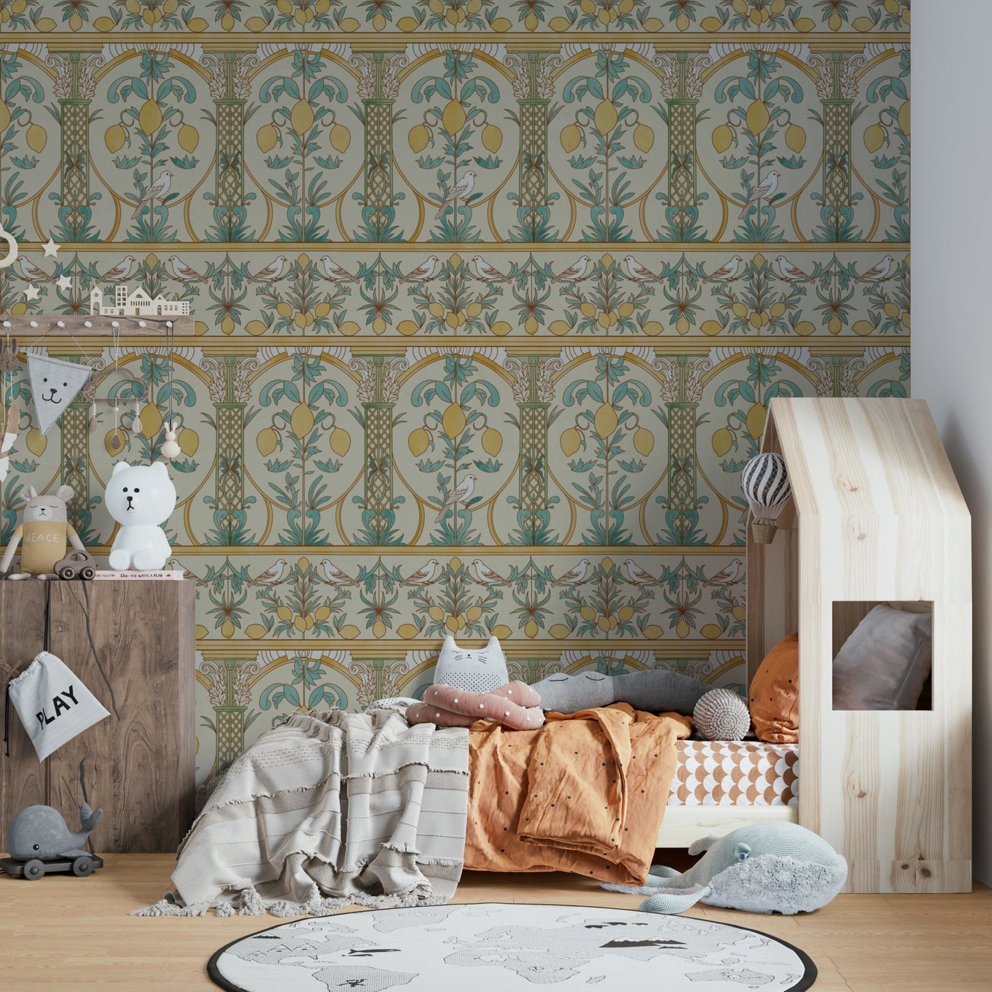 Italian Lemon Garden Mediterranean Elegance  Wallpaper⁠