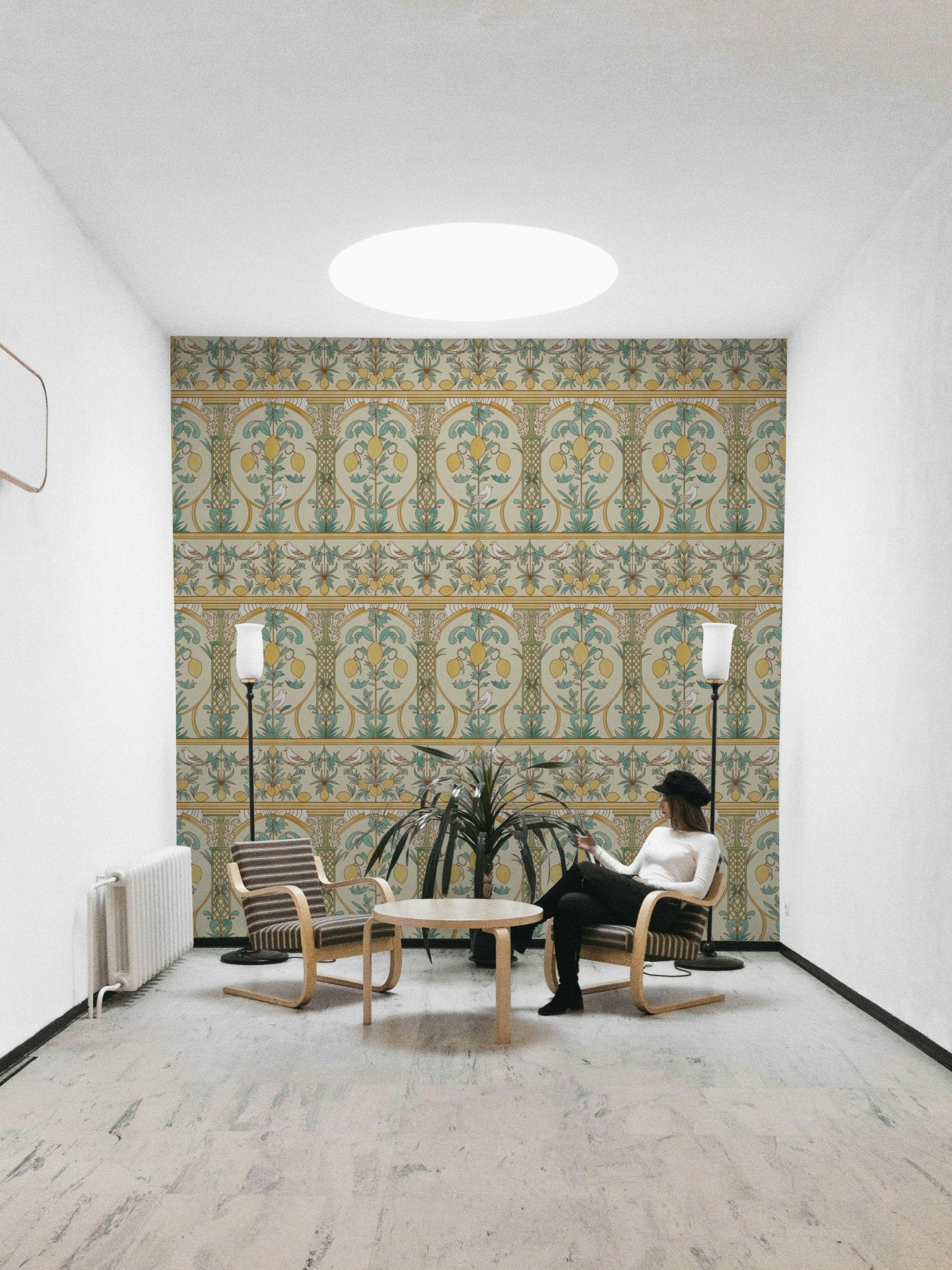 Italian Lemon Garden Mediterranean Elegance  Wallpaper⁠