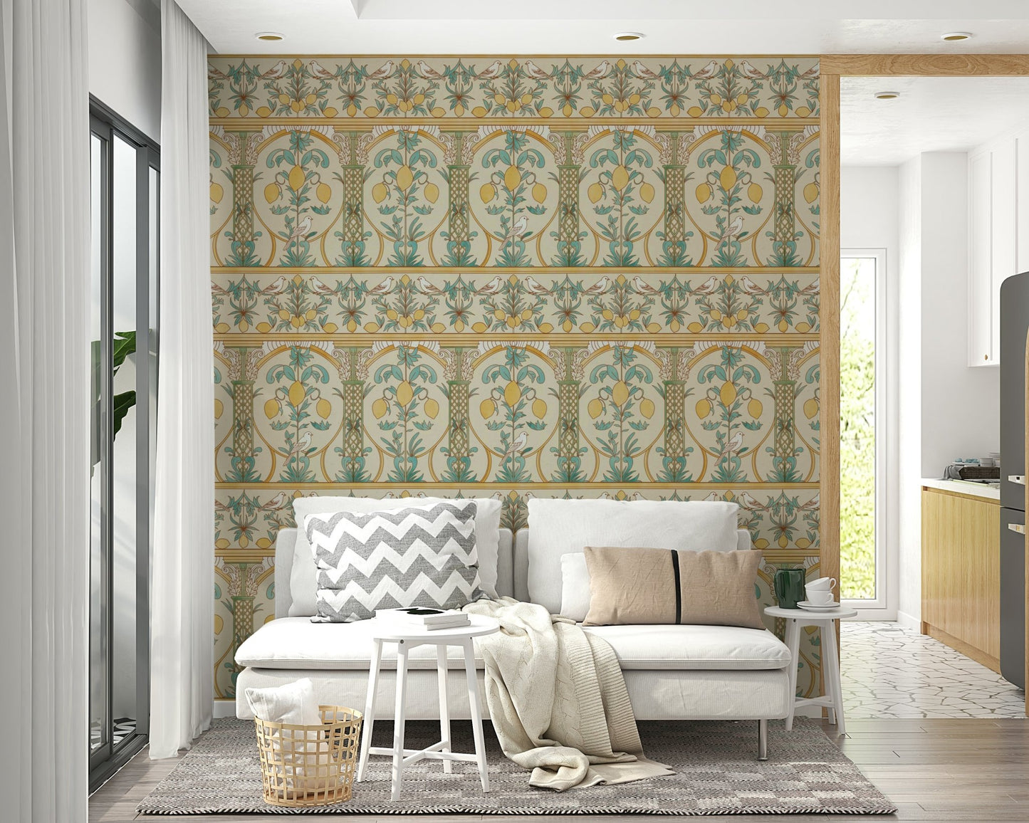 Italian Lemon Garden Mediterranean Elegance  Wallpaper⁠