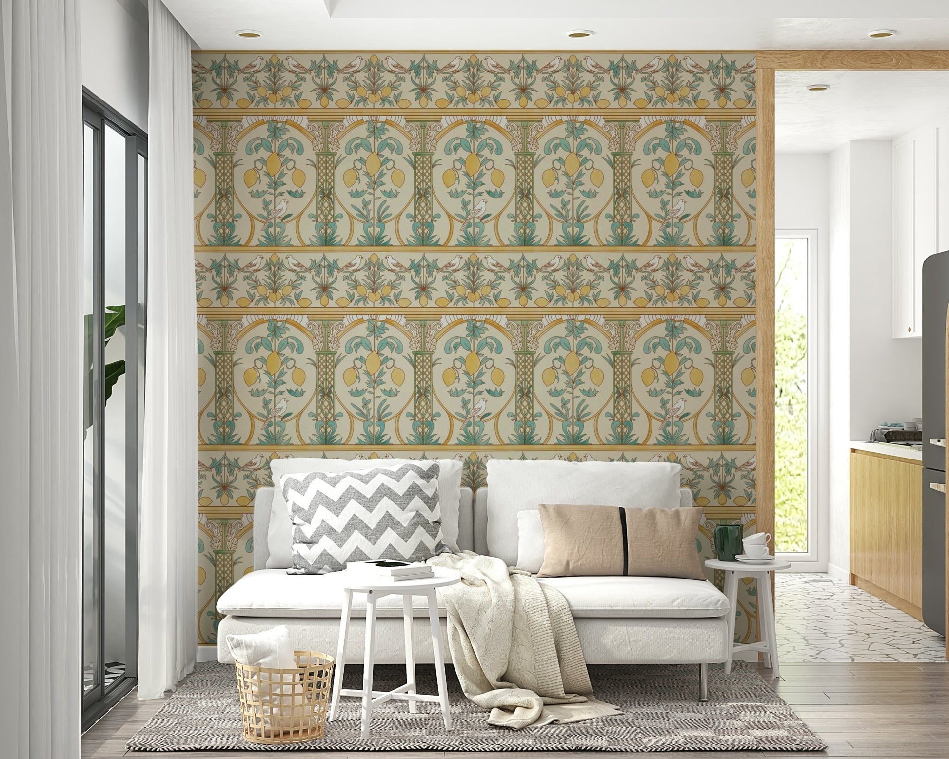 Italian Lemon Garden Mediterranean Elegance  Wallpaper⁠
