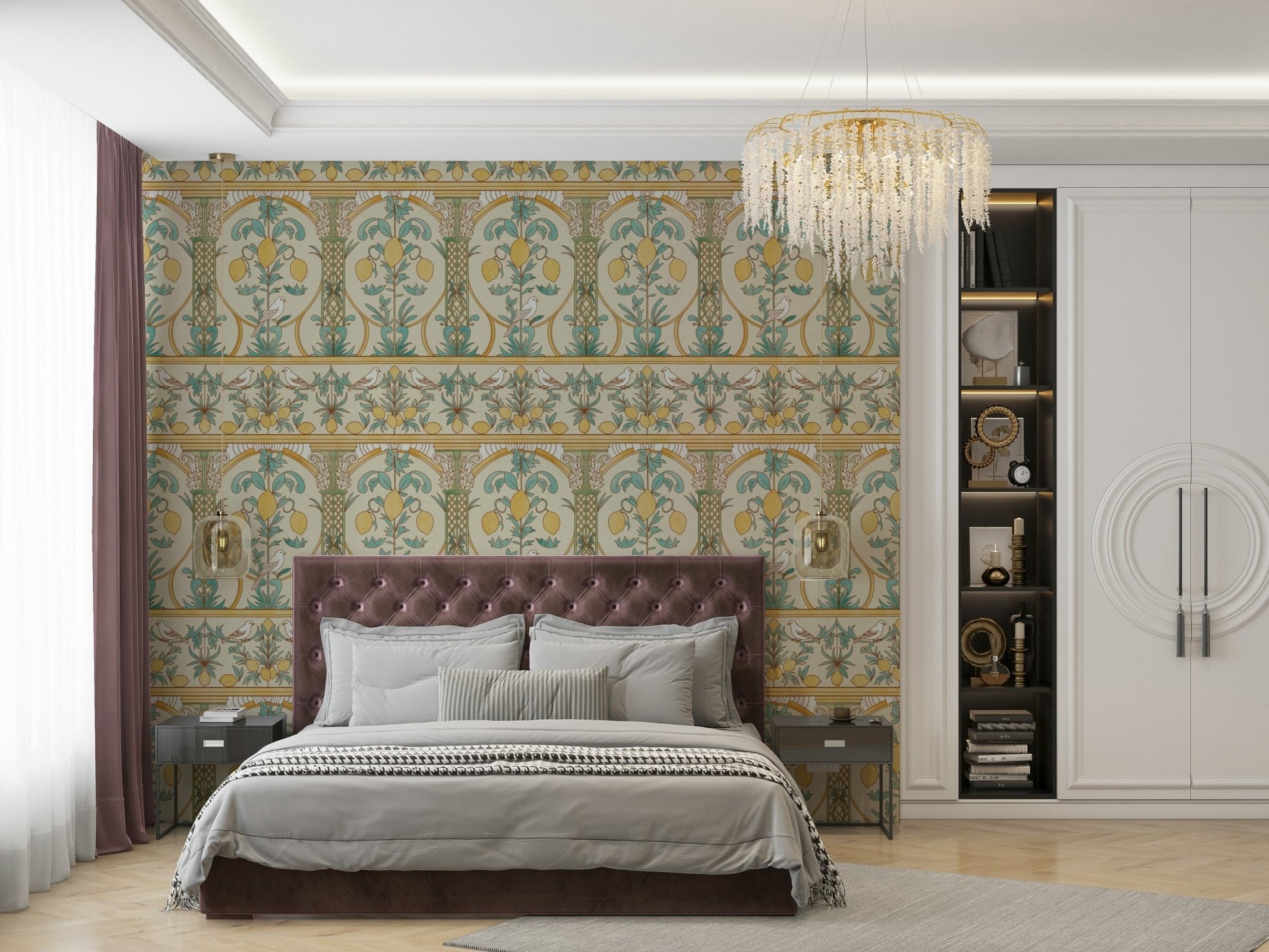 Italian Lemon Garden Mediterranean Elegance  Wallpaper⁠