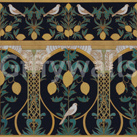 Italian Lemon Garden Mediterranean Elegant Night  Wallpaper⁠