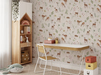 Rustic ivory deer wallpaper for walls
