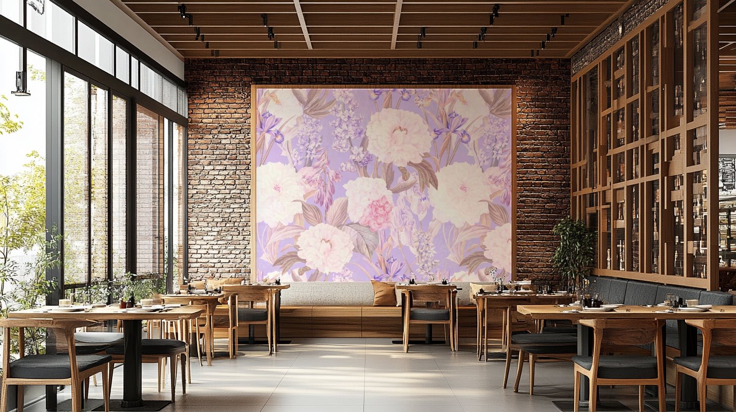 Blooming peonies mural wallpaper

