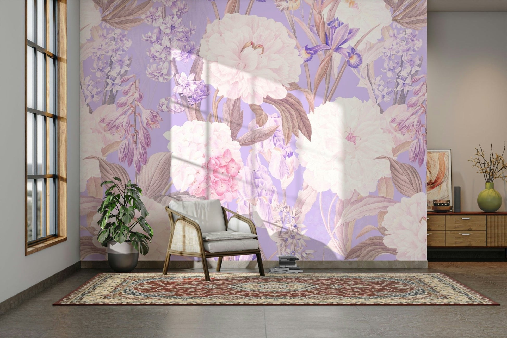 Soft peony pattern wallpaper

