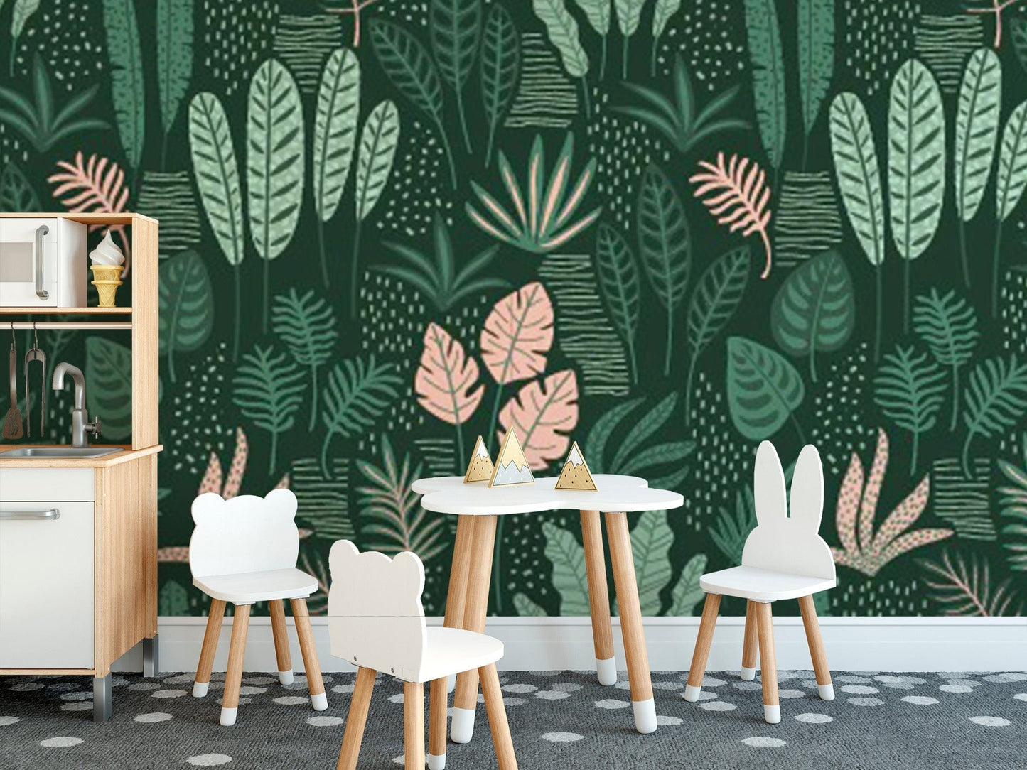 Sophisticated Jade Green Leaf Pattern Wallpaper flowers-20
