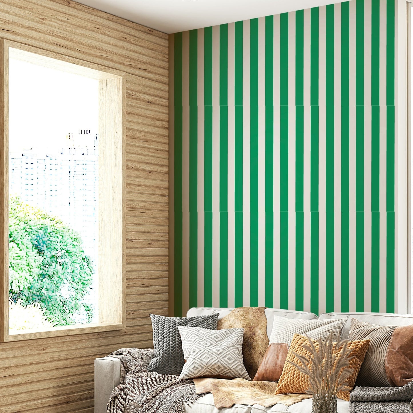 Classic Stripes in Jade Green for Stylish Walls

