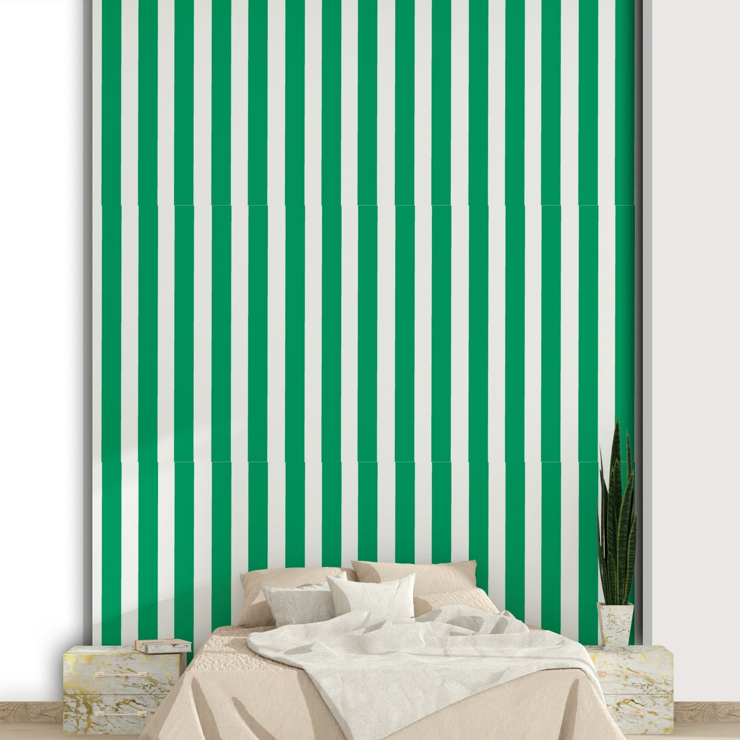 Elegant Jade Green Stripes Wallpaper for Home Decor

