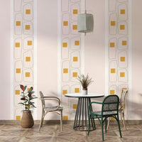 Japandi eggshell frame lines wallpaper

