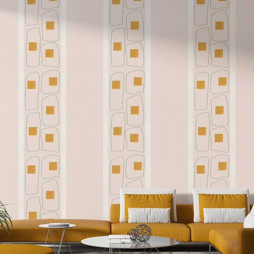 Minimalist Japandi eggshell wallpaper design

