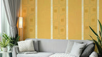 Japandi golden ochre frame lines wallpaper, GD1052