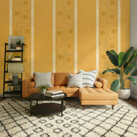 Japandi style wallpaper golden ochre lines, GD1052