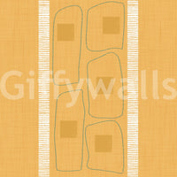 Japandi golden ochre striped wallpaper design, GD1052