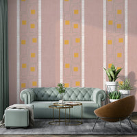 Frame lines wallpaper in mauve tones

