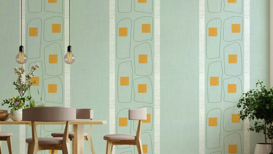 Japandi soft blue frame lines wallpaper

