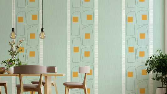 Japandi soft blue frame lines wallpaper

