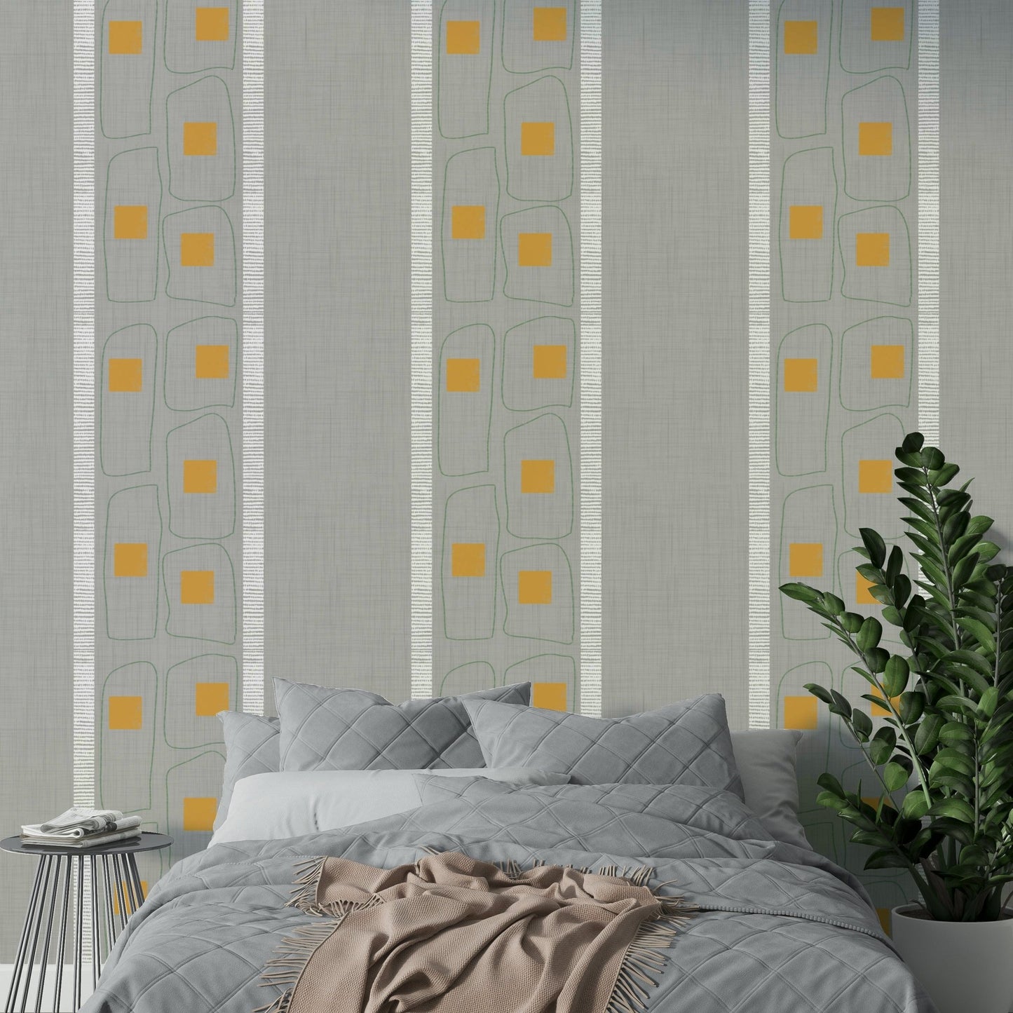 Japandi soft wallpaper with subtle lines

