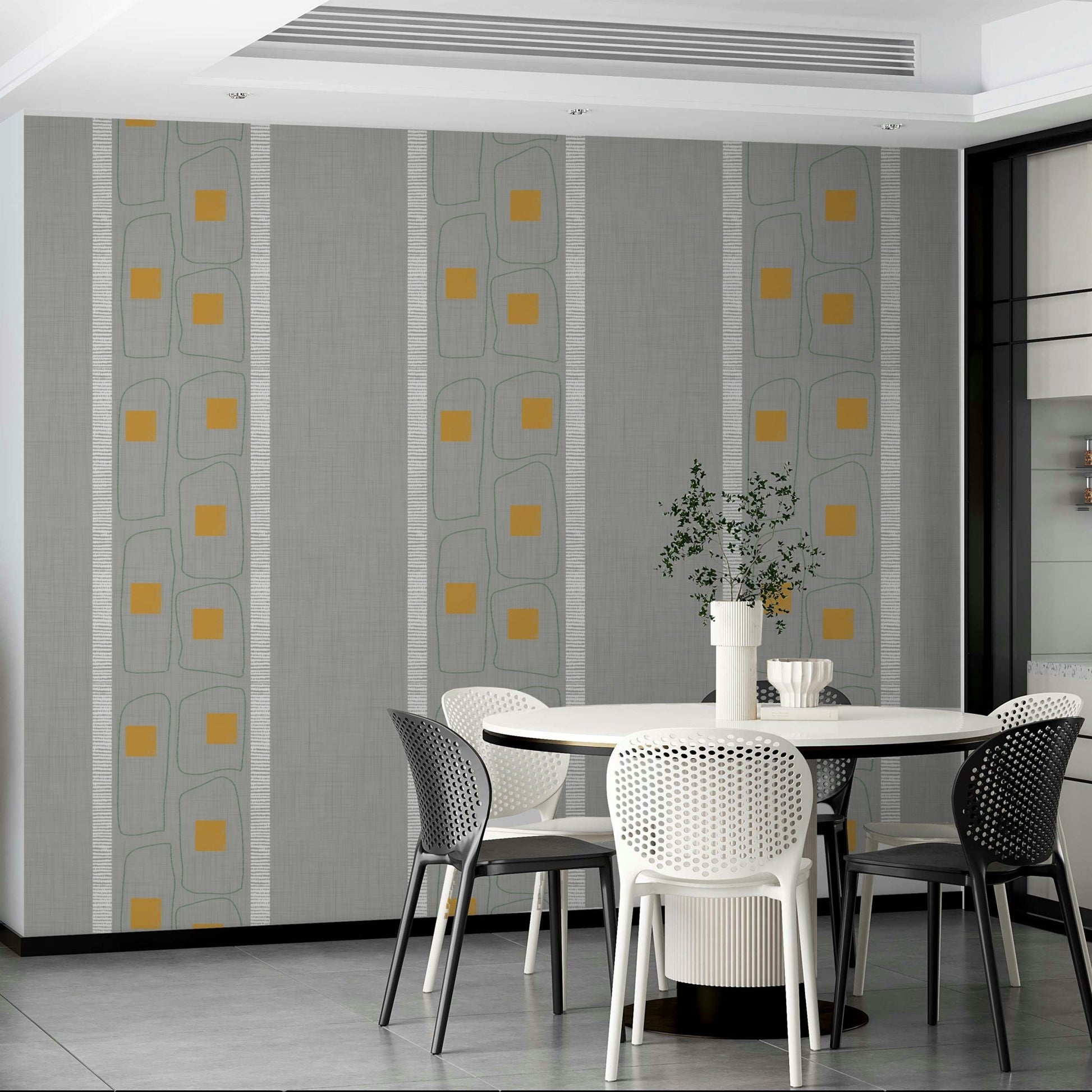 Muted soft frame lines Japandi wallpaper

