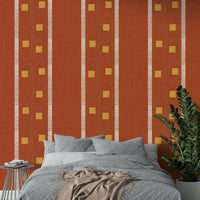 Japandi terracotta frame lines wallpaper, GD1056