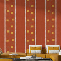 Frame lines wallpaper in terracotta shade, GD1056