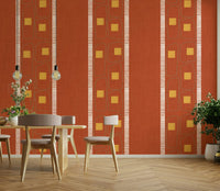 Deco Japandi terracotta lines wallpaper, GD1056