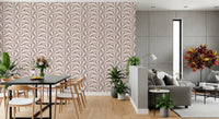 Earthy taupe and cream wall mural for a contemporary dining area backdrop.