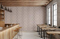 Modern ginkgo leaf wallpaper design for a professional office feature wall.