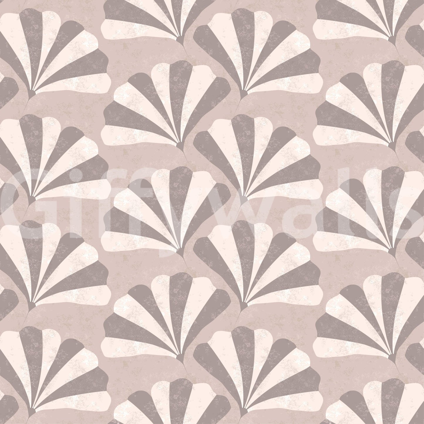 Rhythmic ginkgo leaf wall mural for a zen-inspired meditation space.