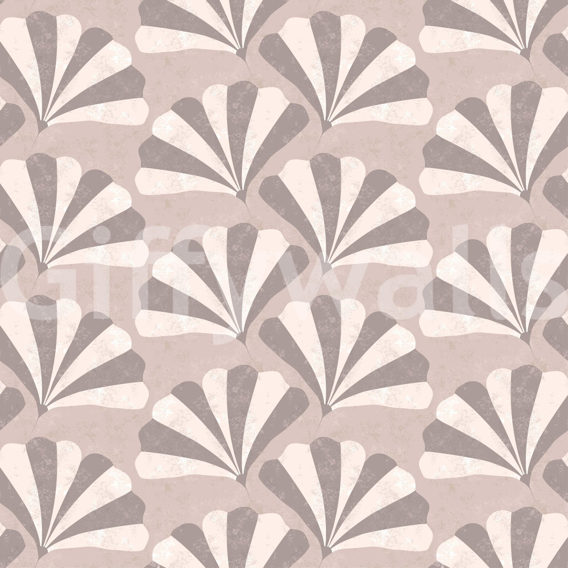 Rhythmic ginkgo leaf wall mural for a zen-inspired meditation space.