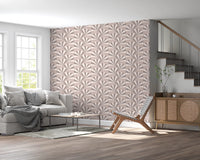 Subtle leaf pattern wall mural for a calming nursery or kids room decor.