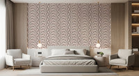 Textured appearance Japandi Ginko Leaf Dance wallpaper for a textured wall effect.
