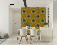 A calming floral design wallpaper mural that defines a space.