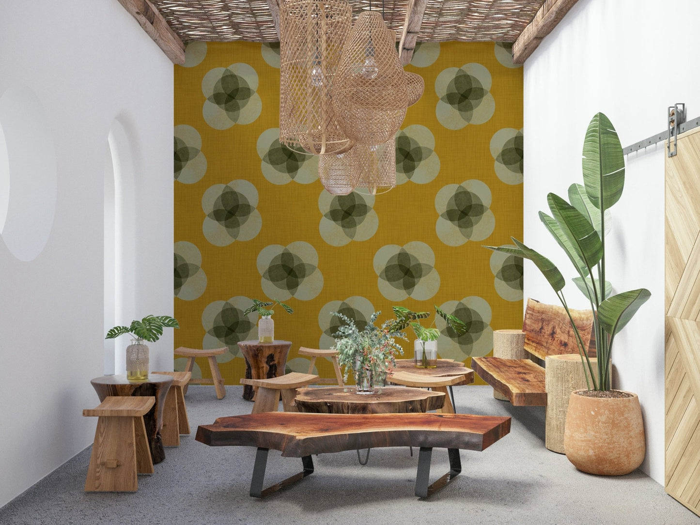 A classic floral wallpaper for walls with a modern feel.