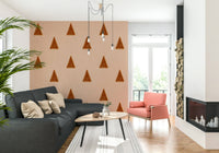 A contemplative minimalist floral wallpaper mural for a feature wall.