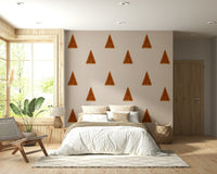 A graceful subtle tree wall mural in soft, tranquil tones.