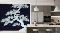 Deep navy ground holds a soft silver silhouette across this Japanese wall mural
GD9498