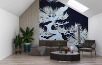 Lounge area framed by the ethereal matsu pine wall mural across one full wallGD9498