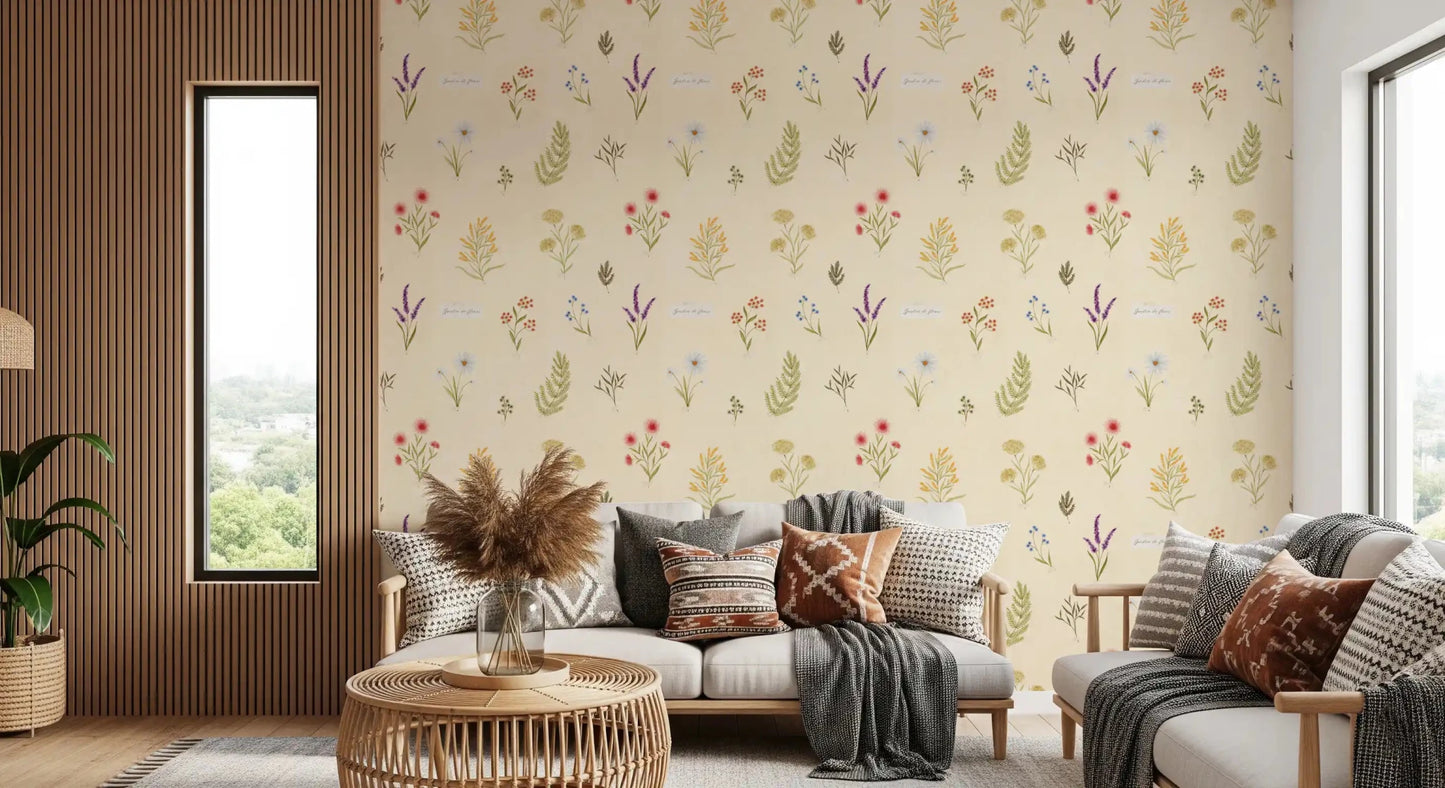 Wildflowers Collection wallpaper with floral sprigs and fern forms⁠GD9208