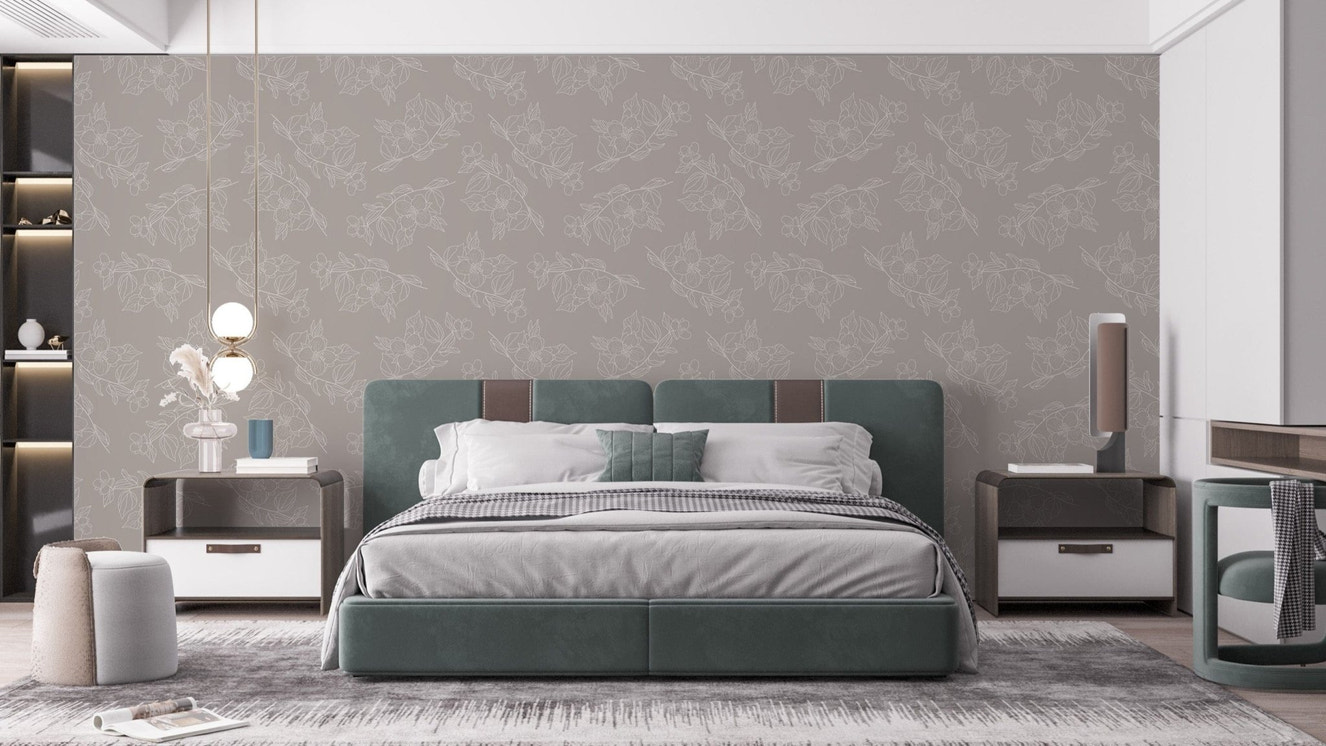 Delicate jasmine floral wallpaper design