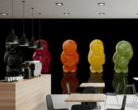 Cafe with Jelly Babies Wall Mural and multicolor candy display, GD8629
