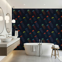 Jellyfish Parade wallpaper for a calming feature wall in a home spa.
