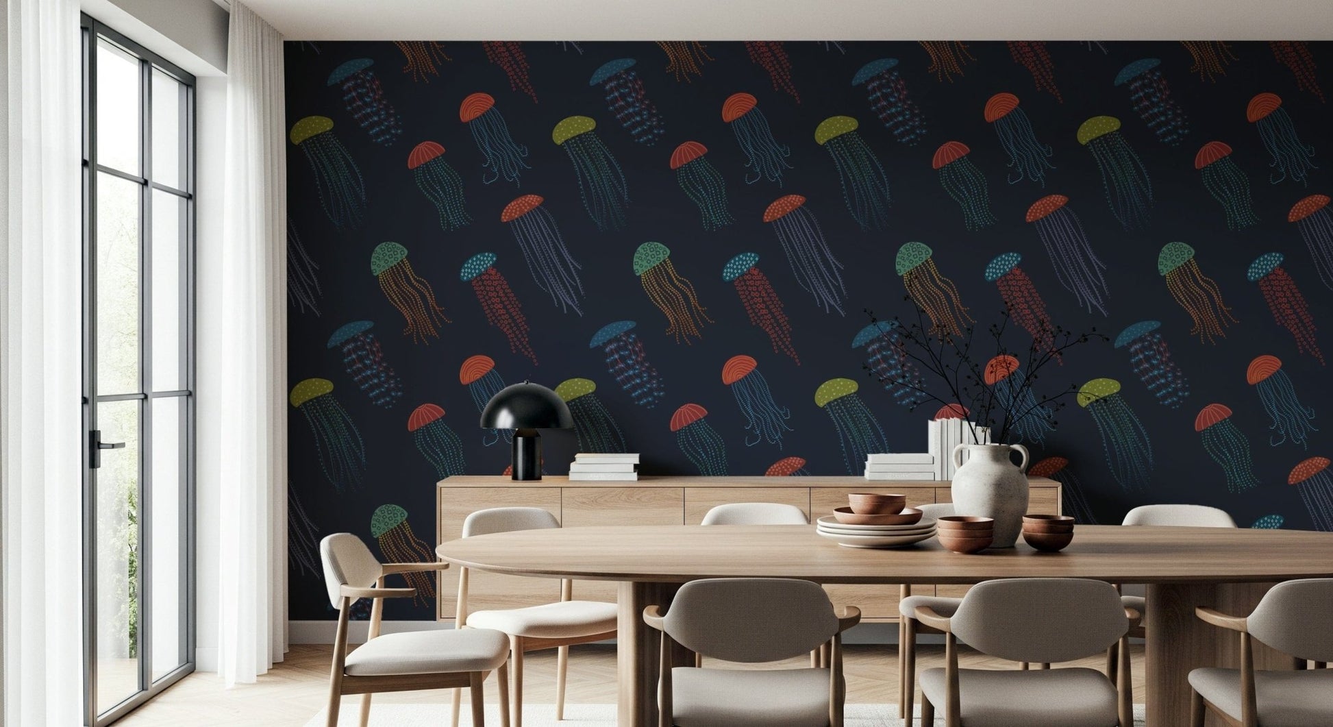 Deep sea Harmony wall mural for a basement media room or home cinema.