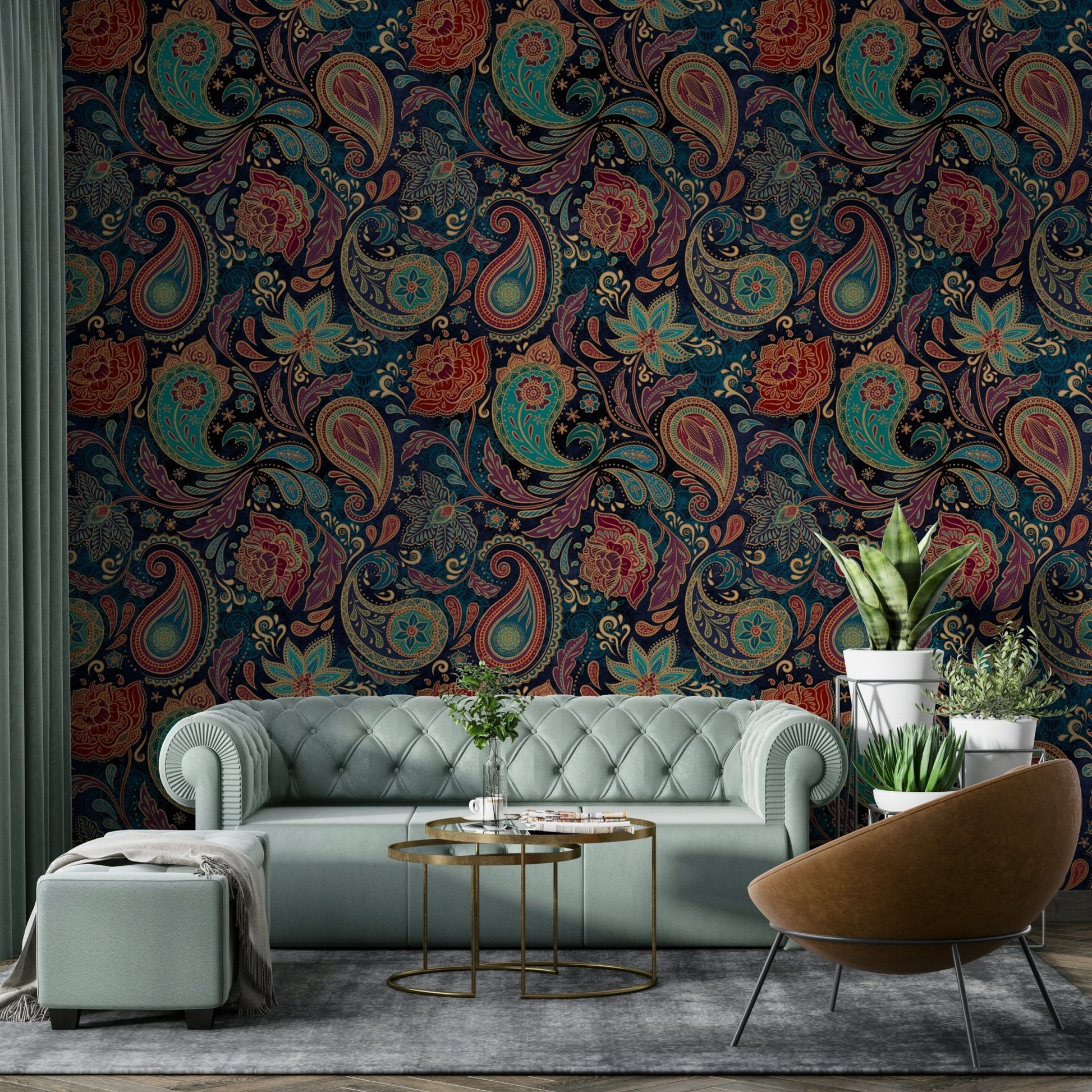 The style is a soft-focus pattern or a patterned design.

