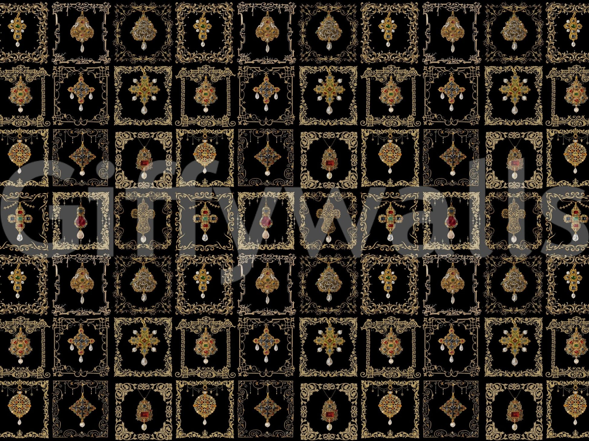 Jeweled Baroque Elegance Wall Mural