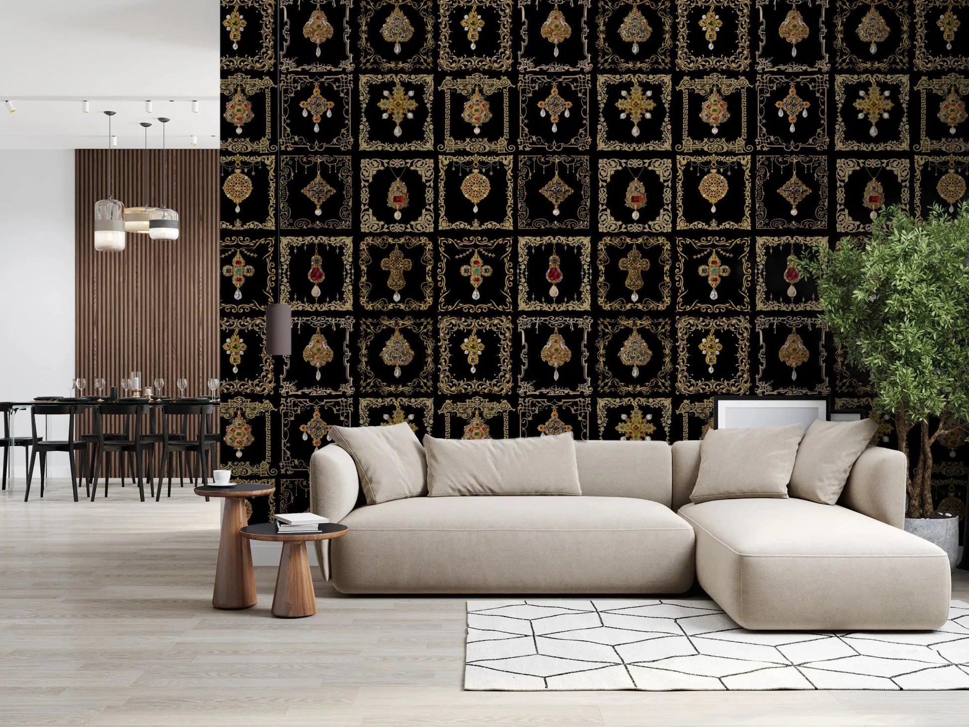 Jeweled Baroque Elegance Wall Mural