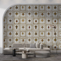 Jeweled Elegance Design Wall Mural on a curved hallway ., GD8993